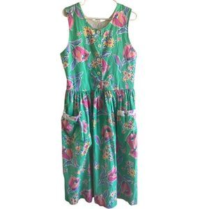 Vintage 1980's floral dress with pockets medium